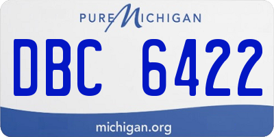 MI license plate DBC6422