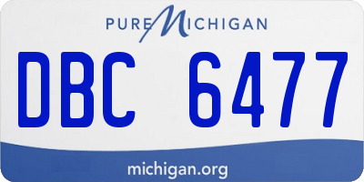 MI license plate DBC6477