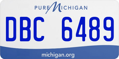 MI license plate DBC6489