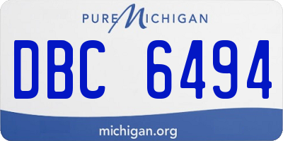 MI license plate DBC6494