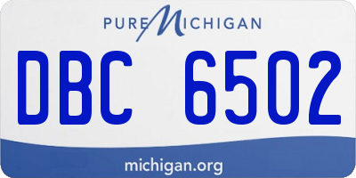 MI license plate DBC6502