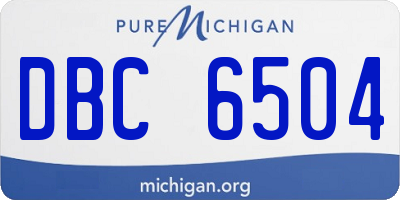 MI license plate DBC6504