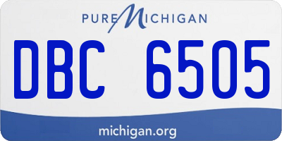 MI license plate DBC6505