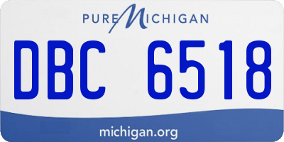 MI license plate DBC6518