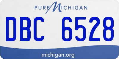 MI license plate DBC6528