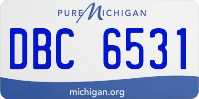 MI license plate DBC6531