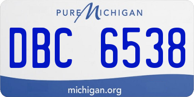MI license plate DBC6538