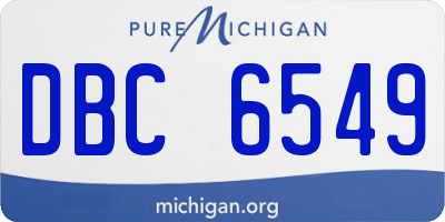 MI license plate DBC6549