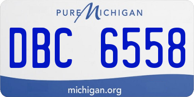 MI license plate DBC6558
