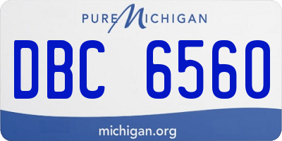 MI license plate DBC6560