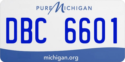 MI license plate DBC6601