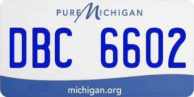 MI license plate DBC6602