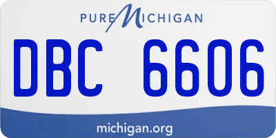 MI license plate DBC6606