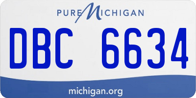 MI license plate DBC6634