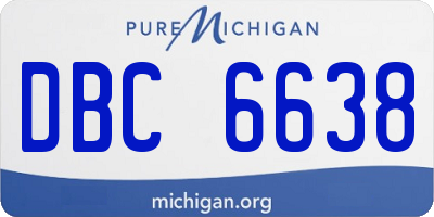 MI license plate DBC6638