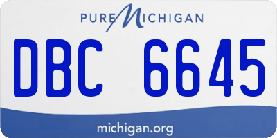MI license plate DBC6645