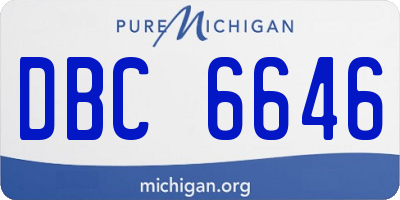 MI license plate DBC6646