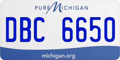 MI license plate DBC6650