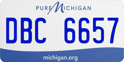 MI license plate DBC6657