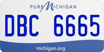 MI license plate DBC6665