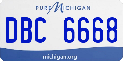 MI license plate DBC6668