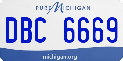 MI license plate DBC6669
