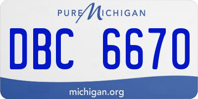 MI license plate DBC6670
