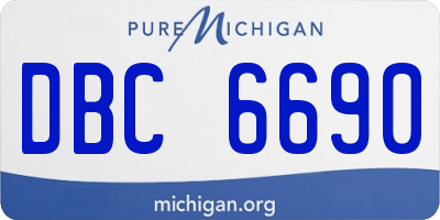 MI license plate DBC6690