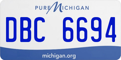 MI license plate DBC6694