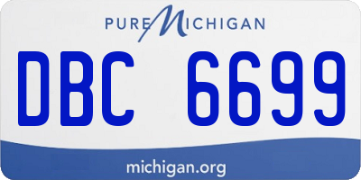 MI license plate DBC6699