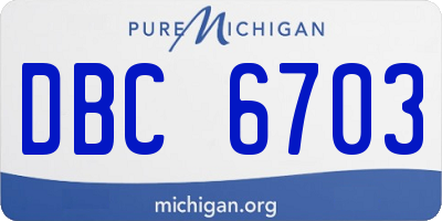 MI license plate DBC6703