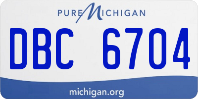 MI license plate DBC6704