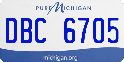 MI license plate DBC6705