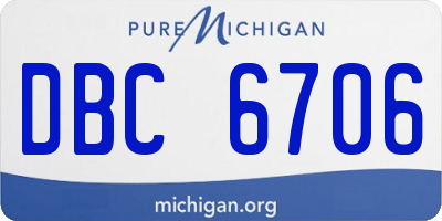 MI license plate DBC6706