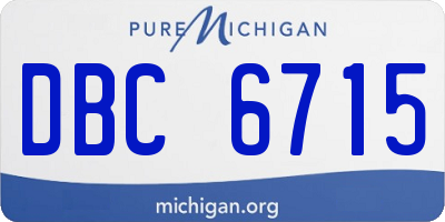 MI license plate DBC6715