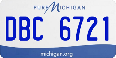 MI license plate DBC6721