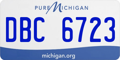 MI license plate DBC6723