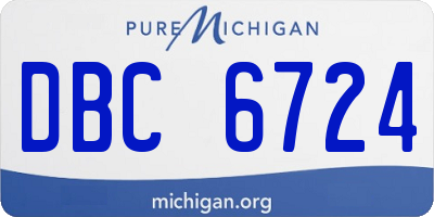 MI license plate DBC6724