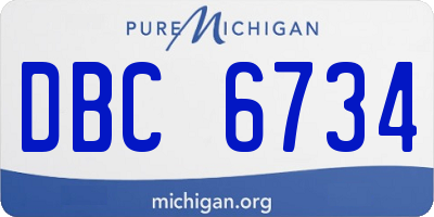 MI license plate DBC6734