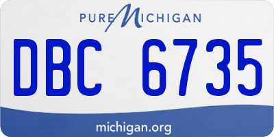 MI license plate DBC6735