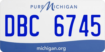 MI license plate DBC6745