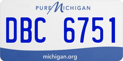 MI license plate DBC6751