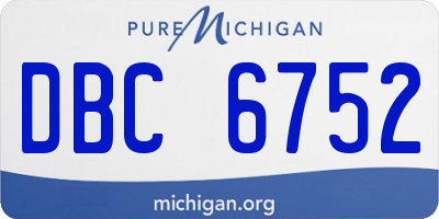 MI license plate DBC6752