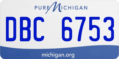 MI license plate DBC6753