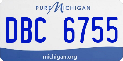 MI license plate DBC6755