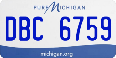 MI license plate DBC6759