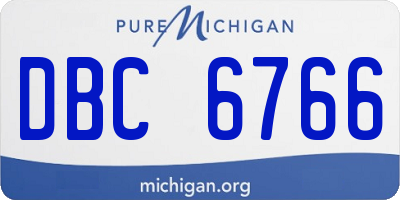 MI license plate DBC6766