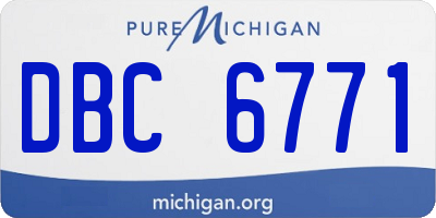 MI license plate DBC6771