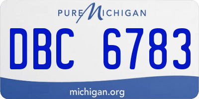 MI license plate DBC6783