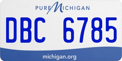 MI license plate DBC6785